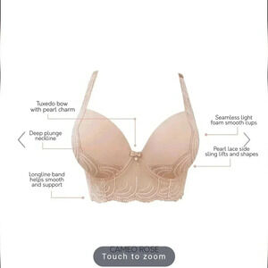 Parfait PEARL LONGLINE PLUNGE BRA - CAMEO ROSE